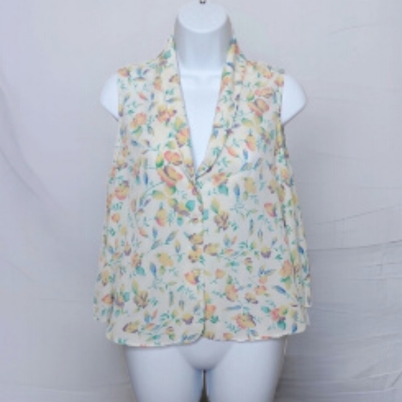 Victoria's Secret Gold Label Floral Sleeveless Top - Picture 1 of 6